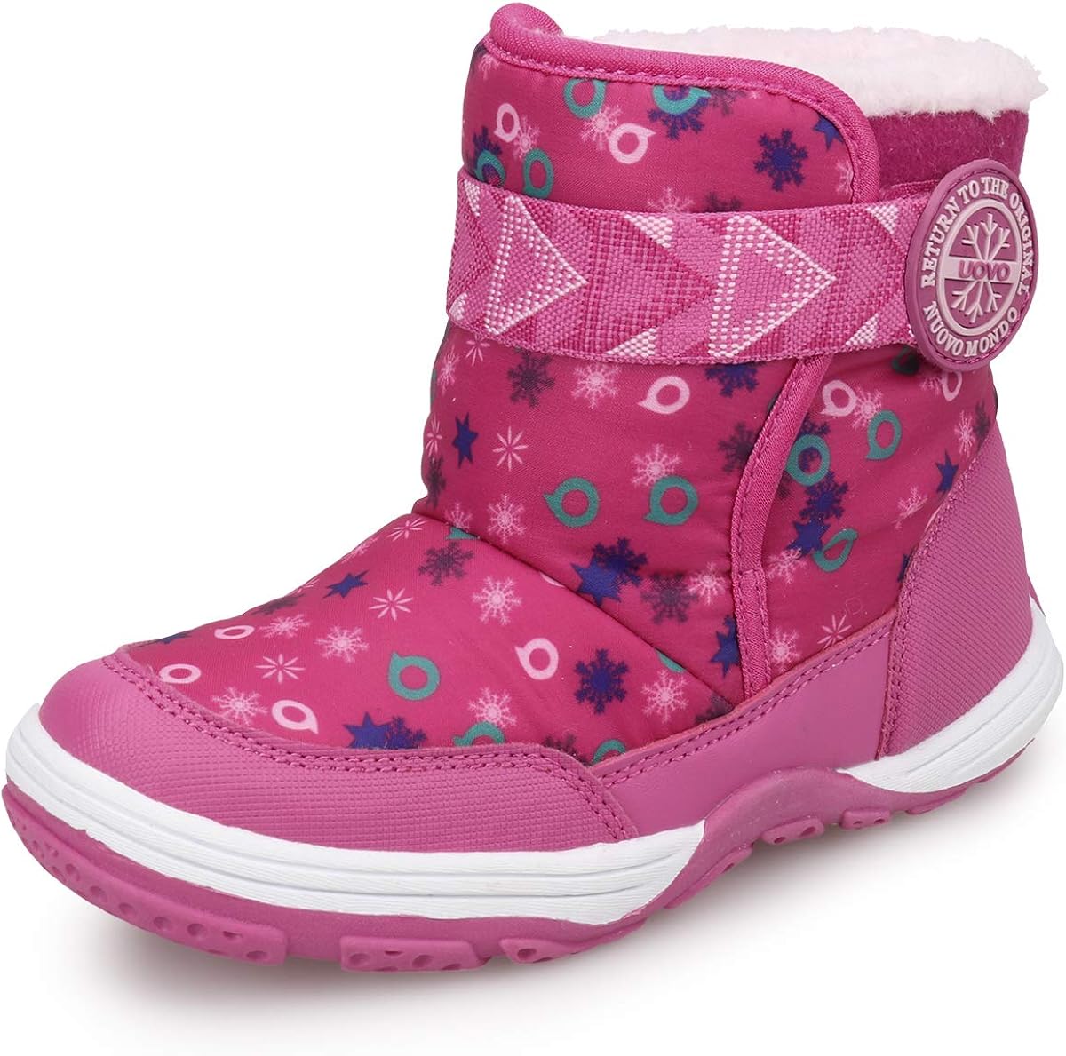 uovo 冬季靴男孩女孩儿童雪地靴防水冬靴冬天鞋耐寒防滑保暖户外(小童